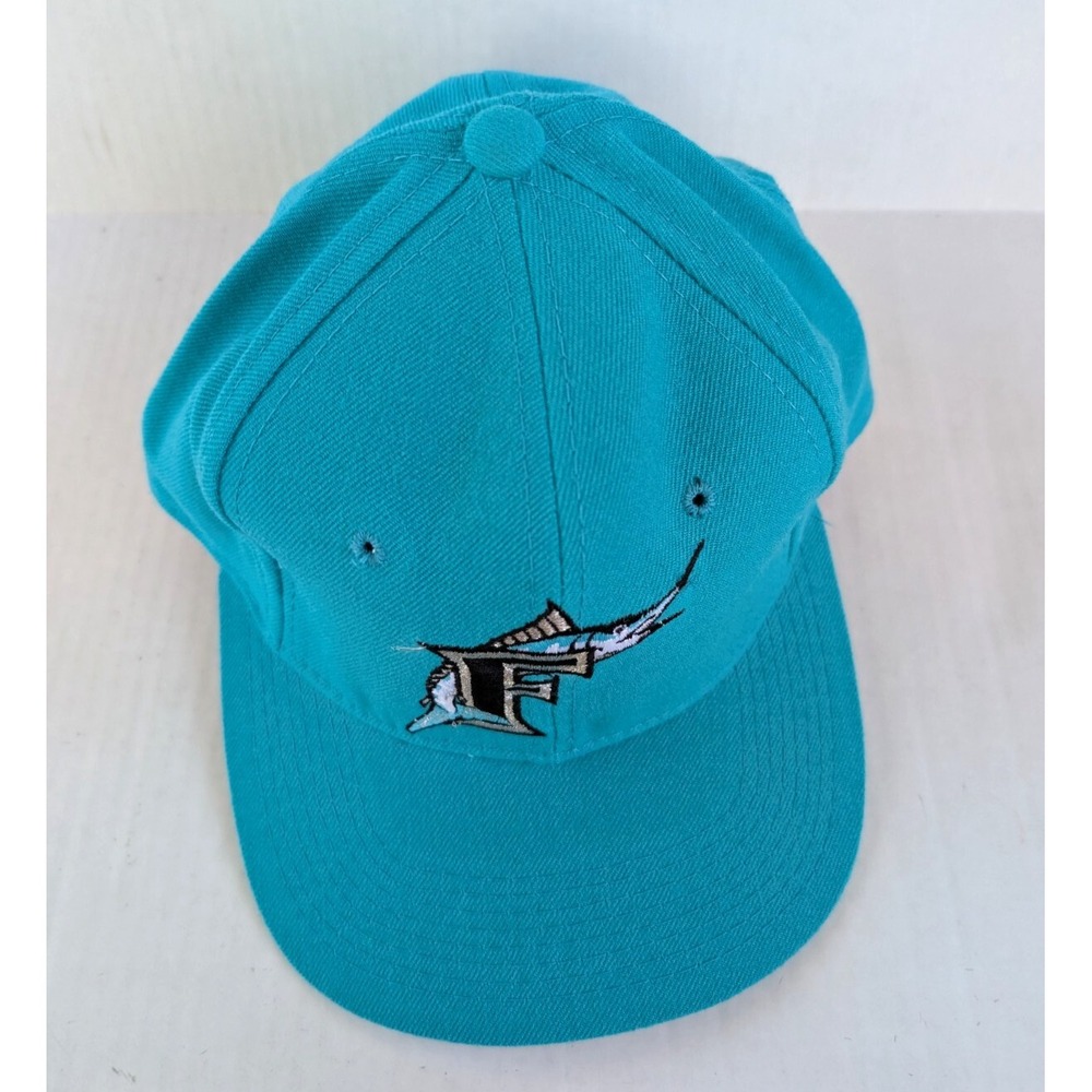 Vintage Florida Marlins Fitted Hat 7 1/8 MLB 90s Sports Specialties Wool Cap Pro - Picture 6 of 8